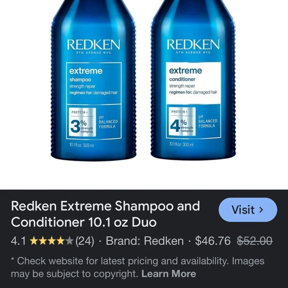 NEW Redken Extreme Hair Care Duo - Damaged Hair Blue